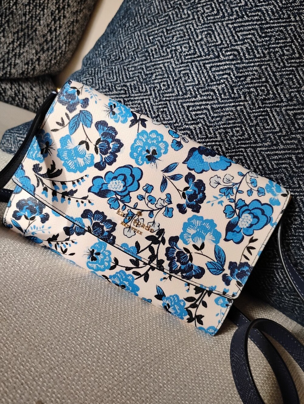 ♠️💠Kate Spade Floral Blue Crossbody Bag - Women's Floral Print Shoulder Bag!